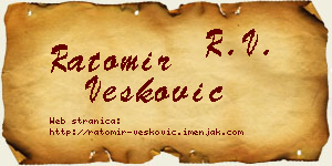 Ratomir Vesković vizit kartica